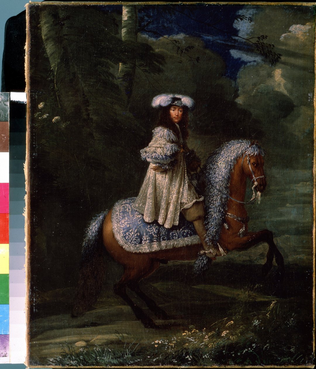 Kék ruhás lovas (XIV. Lajos lovas portréja, 1670 körül, olaj, vászon) alkotó: Francois Duchatel