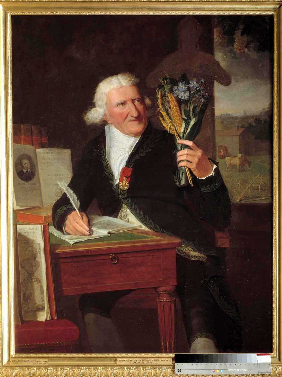 Antoine Augustin báró Parmentier (1737-1813) képviselő agronómus díszlégiót viselő portréja. Francois Dumont l