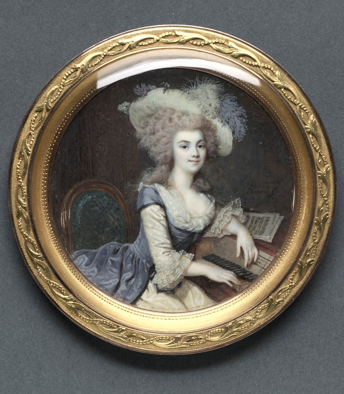 Női portré csembalónál, c. 1788. alkotó: Francois Dumont
