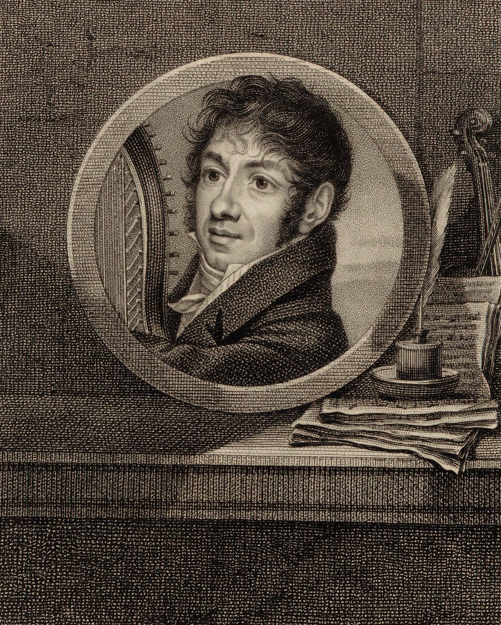 Jean-Aimé Vernier hárfaművész és zeneszerző portréja 1769-1840, c. 1800. alkotó: Francois Dumont