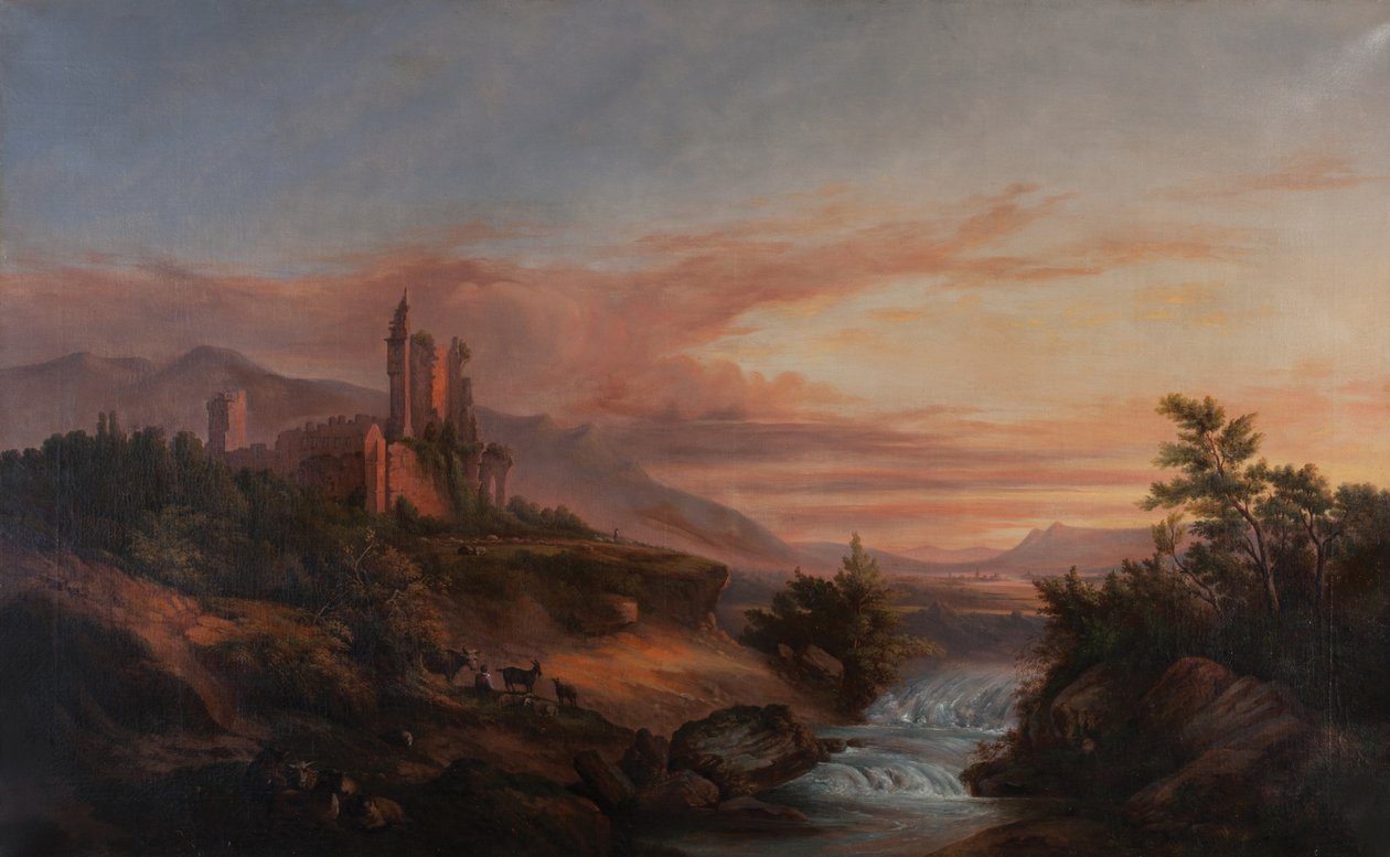 Várrom egy völgyben az Alpokban (Beauvoir-en-Royans) 1830 körül (Olaj, vászon) alkotó: Francois Edme Ricois