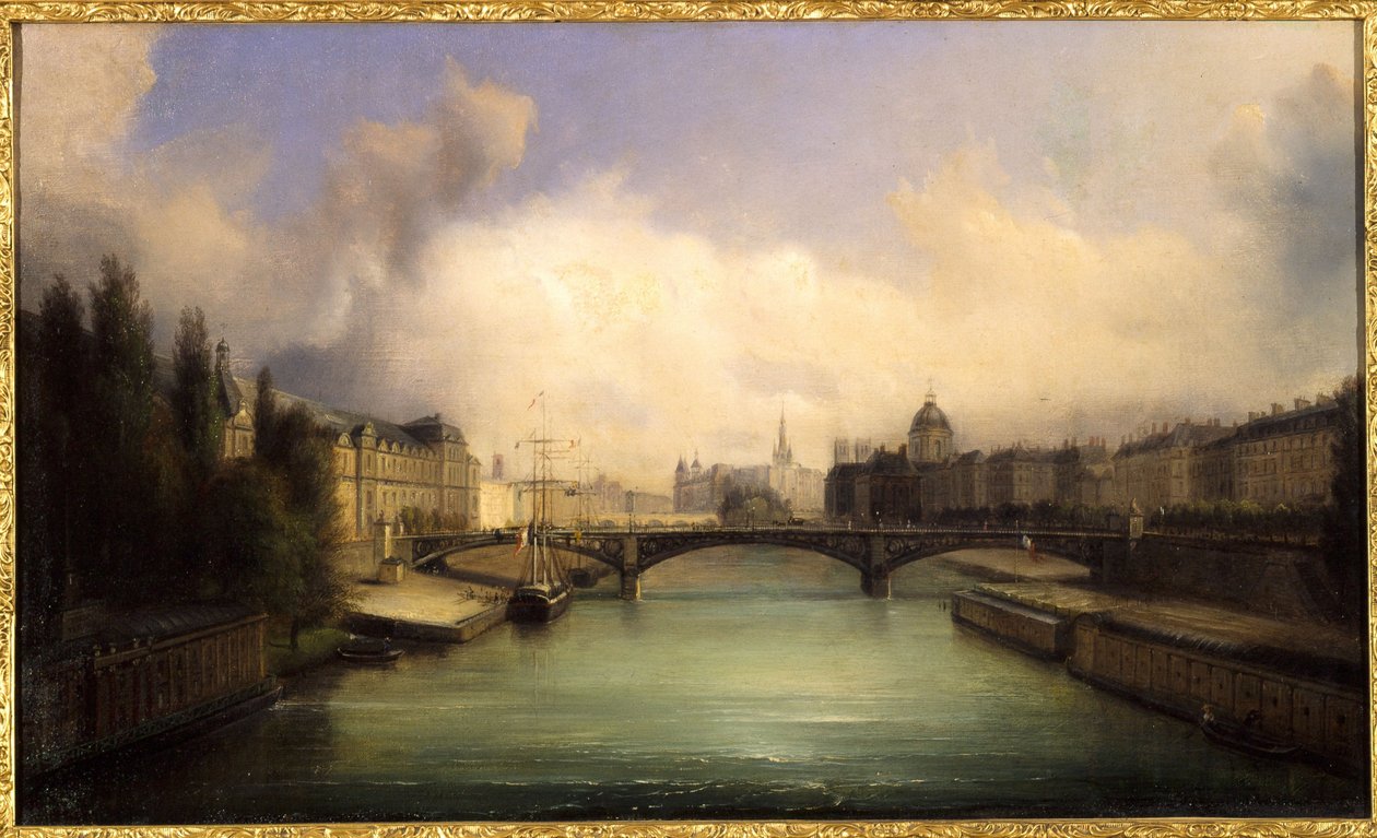 A Szajna és az Ile de la Cité, kilátás a Pont Royalról alkotó: Francois Edme Ricois