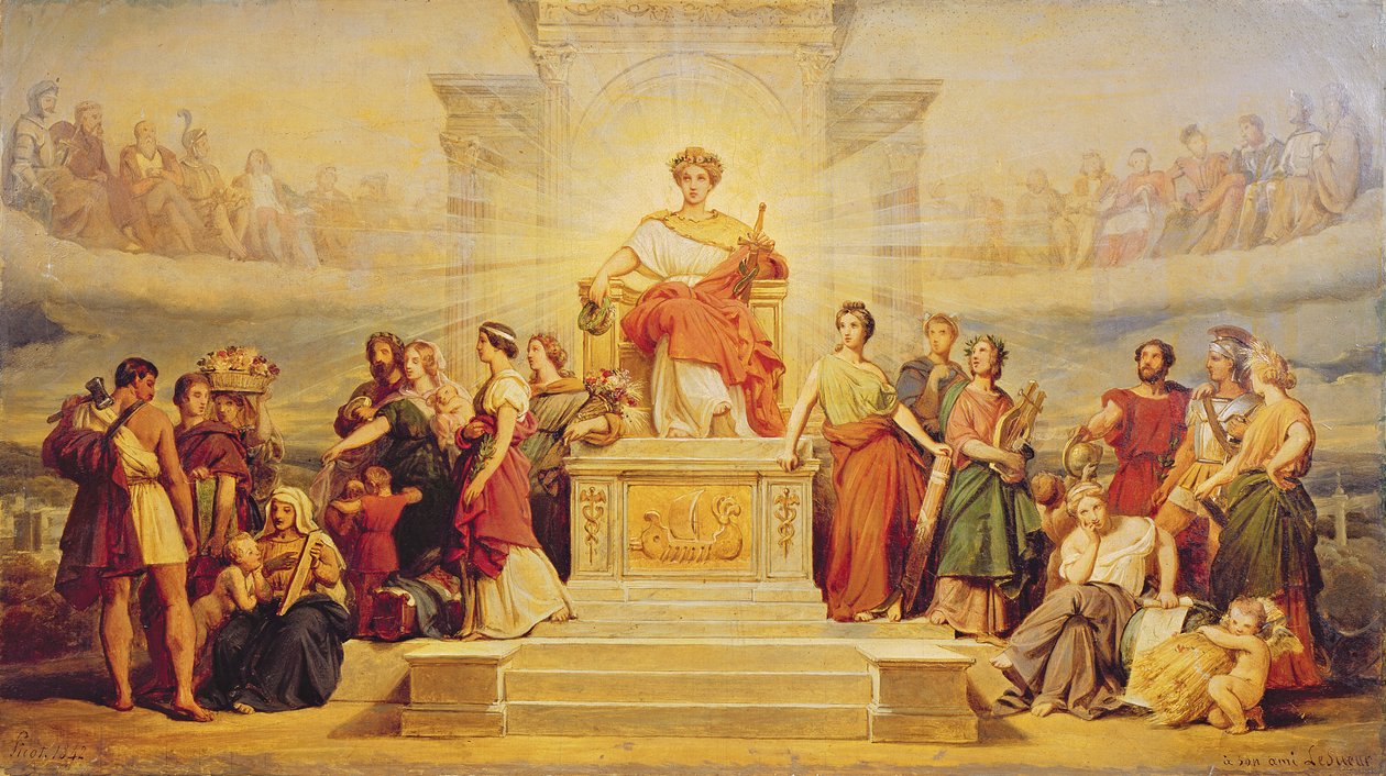 Párizs város allegóriája, tanulmány a Hotel de Ville dekorációjához, 1842 alkotó: Francois Edouard Picot