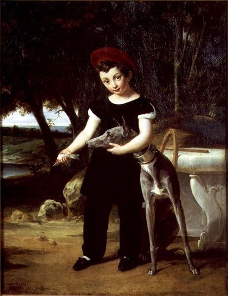 Henrik francia herceg (1820-83) Bordeaux hercege Angouleme hercegnőjének otthonában, a Villeneuve lEtang kastélyban, 1826 alkotó: Francois Edouard Picot