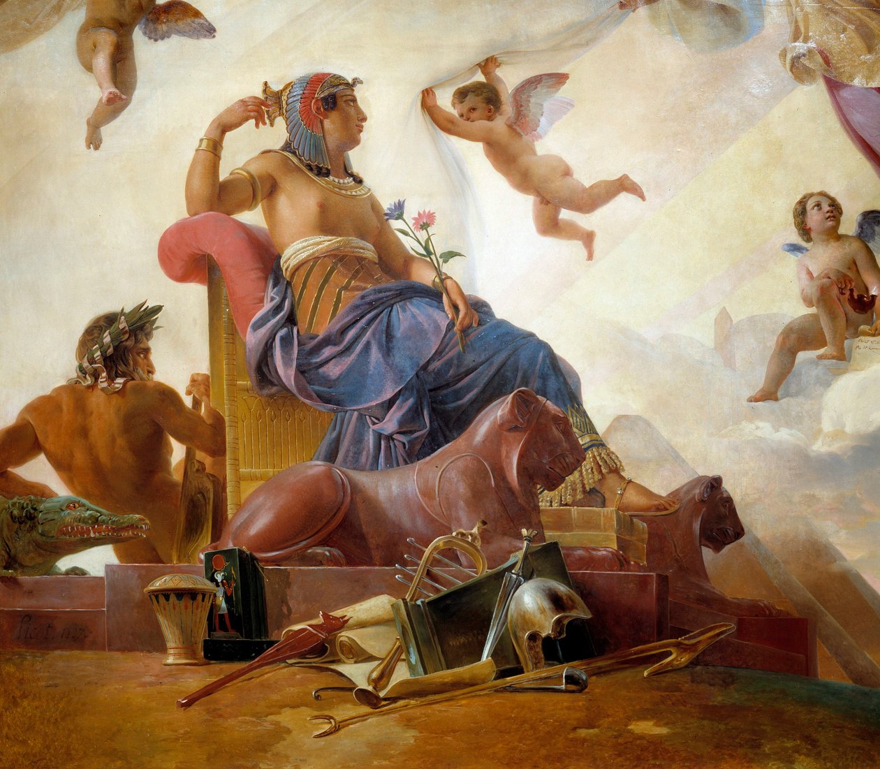 A tanulmány és a Genia feltárja az ókori Egyiptomot Görögországnak Egyiptomot reprezentáló részletet. Francois Edouard Picot (1786-1868) festménye XIX. alkotó: Francois Edouard Picot