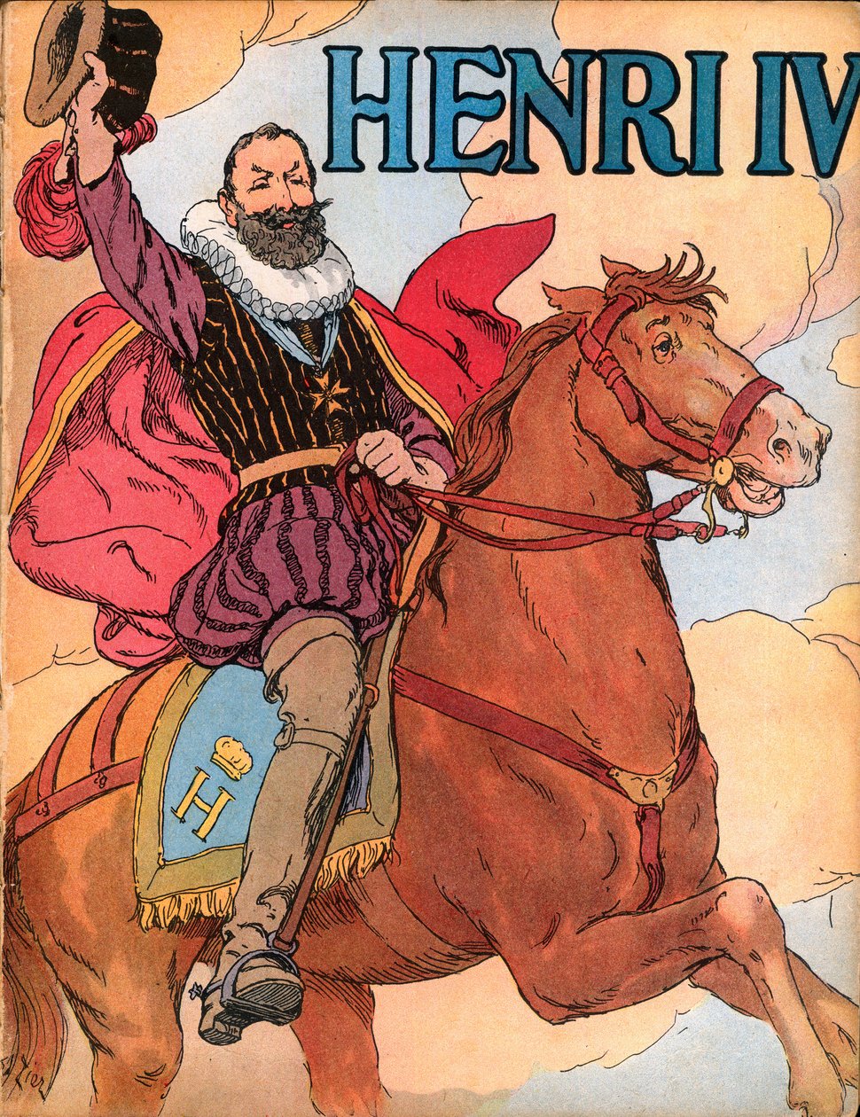 IV. Henrik király (1553-1610) (IV. Henrik francia király) Francois Edouard Zier (1856-1924) illusztrációja a Our-glories-nationales”-ben” 1920 alkotó: Francois Edouard Zier