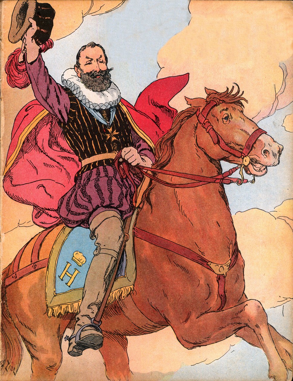 IV. Henrik király (1553-1610) (IV. Henrik francia király) Francois Edouard Zier (1856-1924) illusztrációja a Our-glories-nationales”-ben” 1920 alkotó: Francois Edouard Zier
