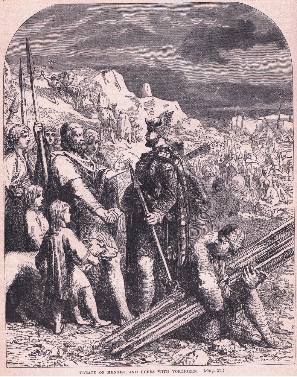 Hengist és Horsa szerződése Vortigernnel Kr.u. 600 alkotó: Francois Edouard Zier