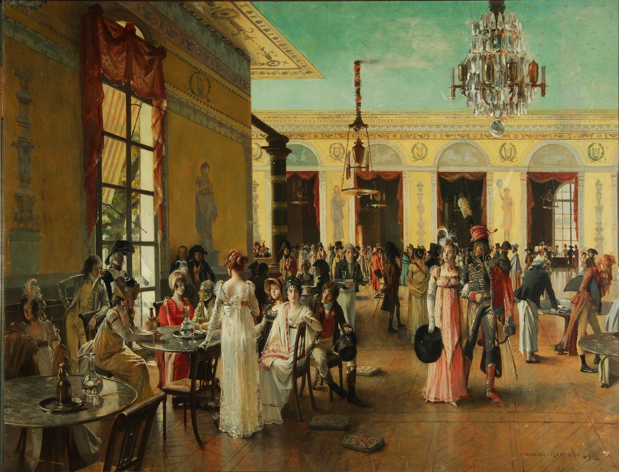 Café Frascati Jelenet a napóleonok idejéből=, 1893 alkotó: Francois Flameng