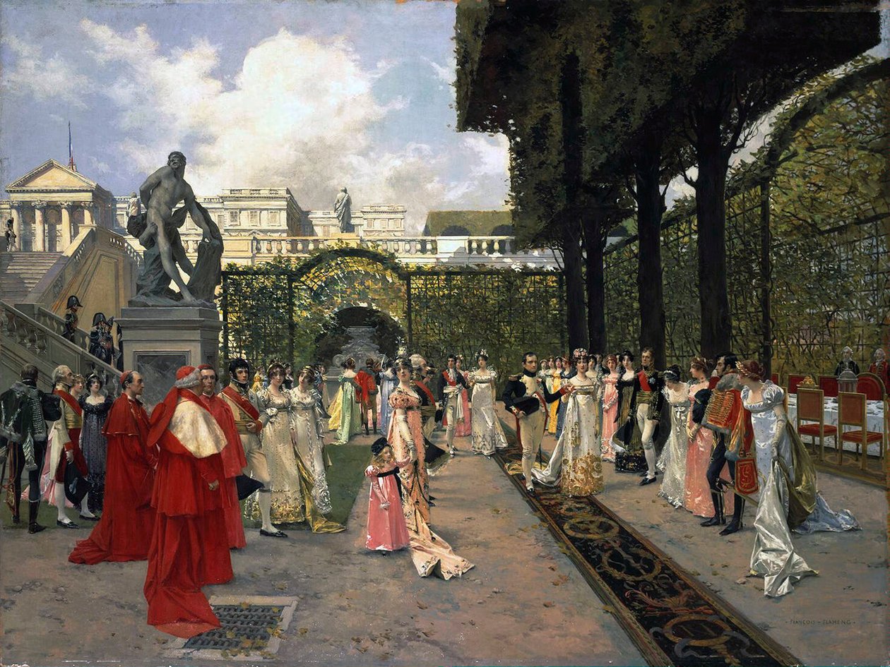 I. Napóleon és Róma királya Saint-Cloudban 1811-ben, 1896-ban. alkotó: Francois Flameng