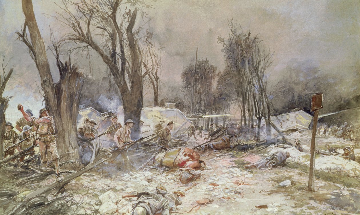 Az offenzíva Saint-Pierre-Aigle-ben, 1918. július alkotó: Francois Flameng