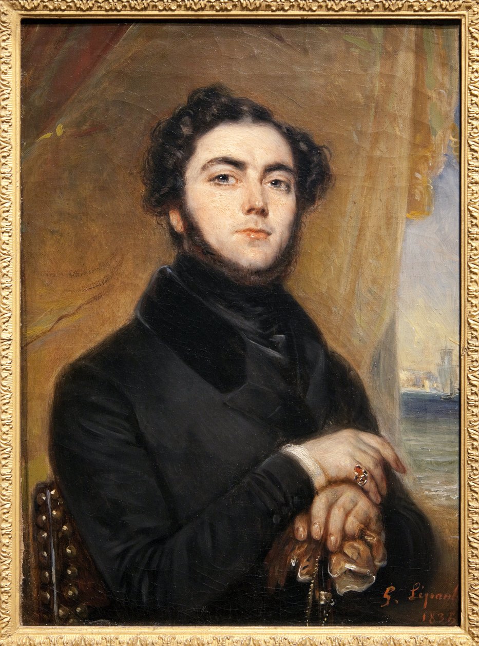 Eugene Sue (1804-1857) francia író, a párizsi misztériumok szerzője és a vándor zsidó portréja. Gabriel Lepaulle (1804-1886) festménye. Fényképészet, KIM Youngtae, Párizs, Musee Carnavalet. alkotó: Francois Gabriel Guillaume Lepaulle