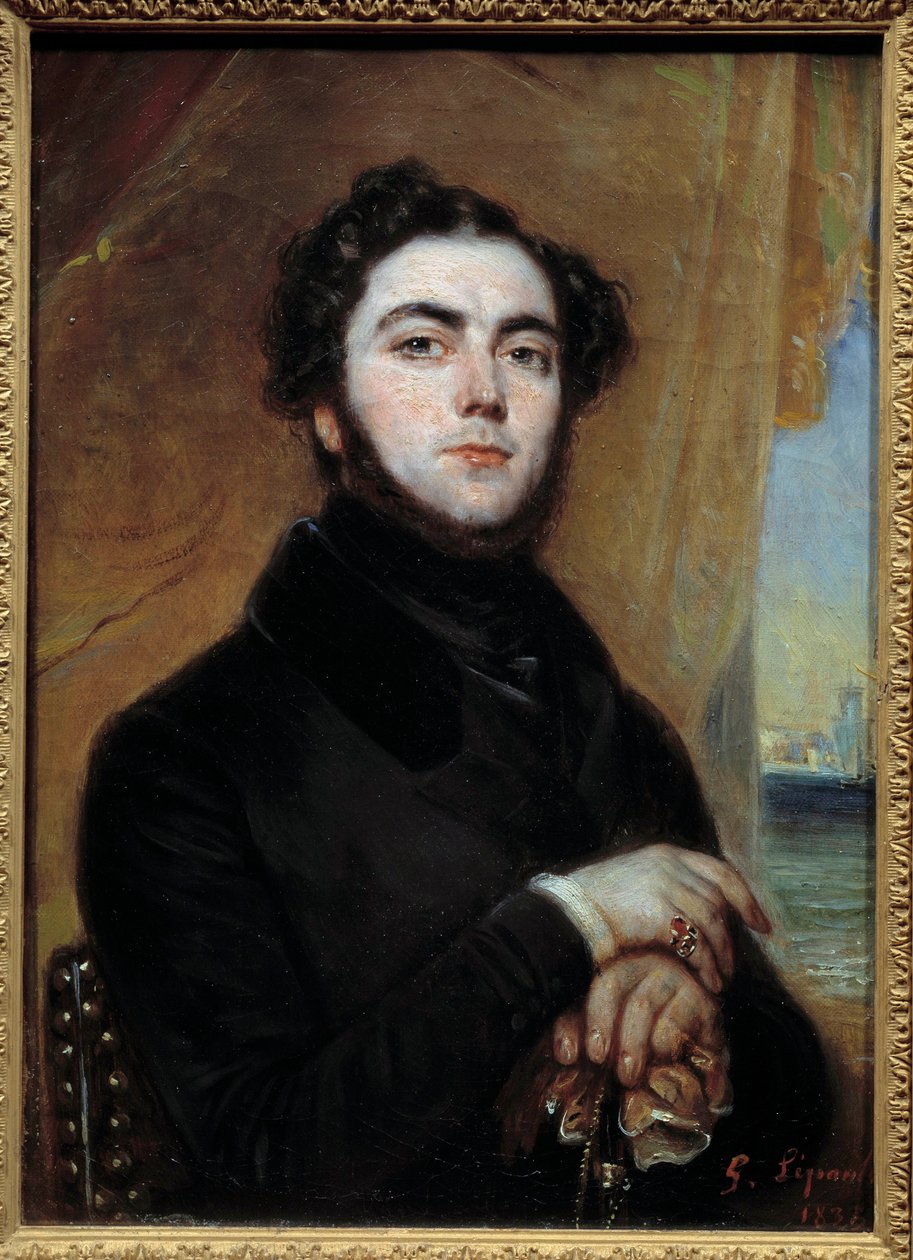 Eugene Sue (1804-1857) regényíró portréja Francois Gabriel Lepaulle (1804-1886) festménye 1836 V. 0,35x0,25 m Párizs, Musee Carnavalet alkotó: Francois Gabriel Guillaume Lepaulle