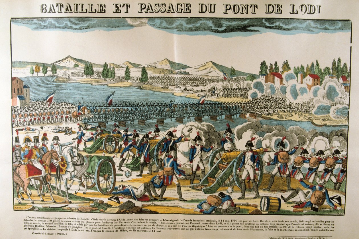 Csata és átkelés a lodi hídon, 1796. május 11 alkotó: Francois Georgin
