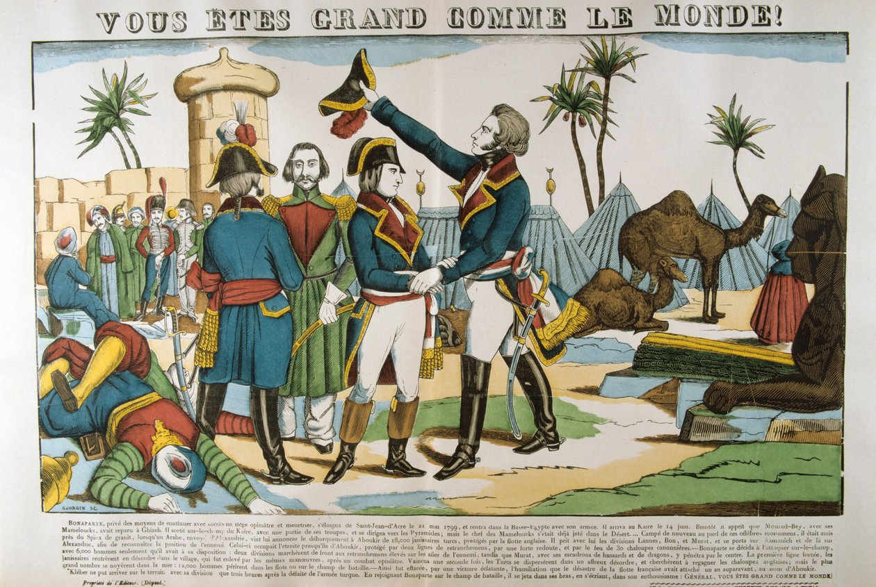 Napóleon és Kleber tábornok az egyiptomi expedíción, 1798, 1835 alkotó: Francois Georgin