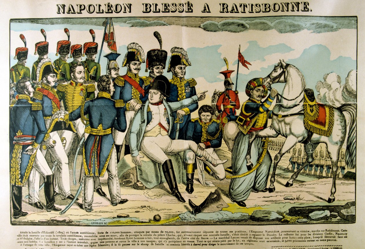 Napóleon megsérült Ratisbonban, 1809. április, 1835 alkotó: Francois Georgin