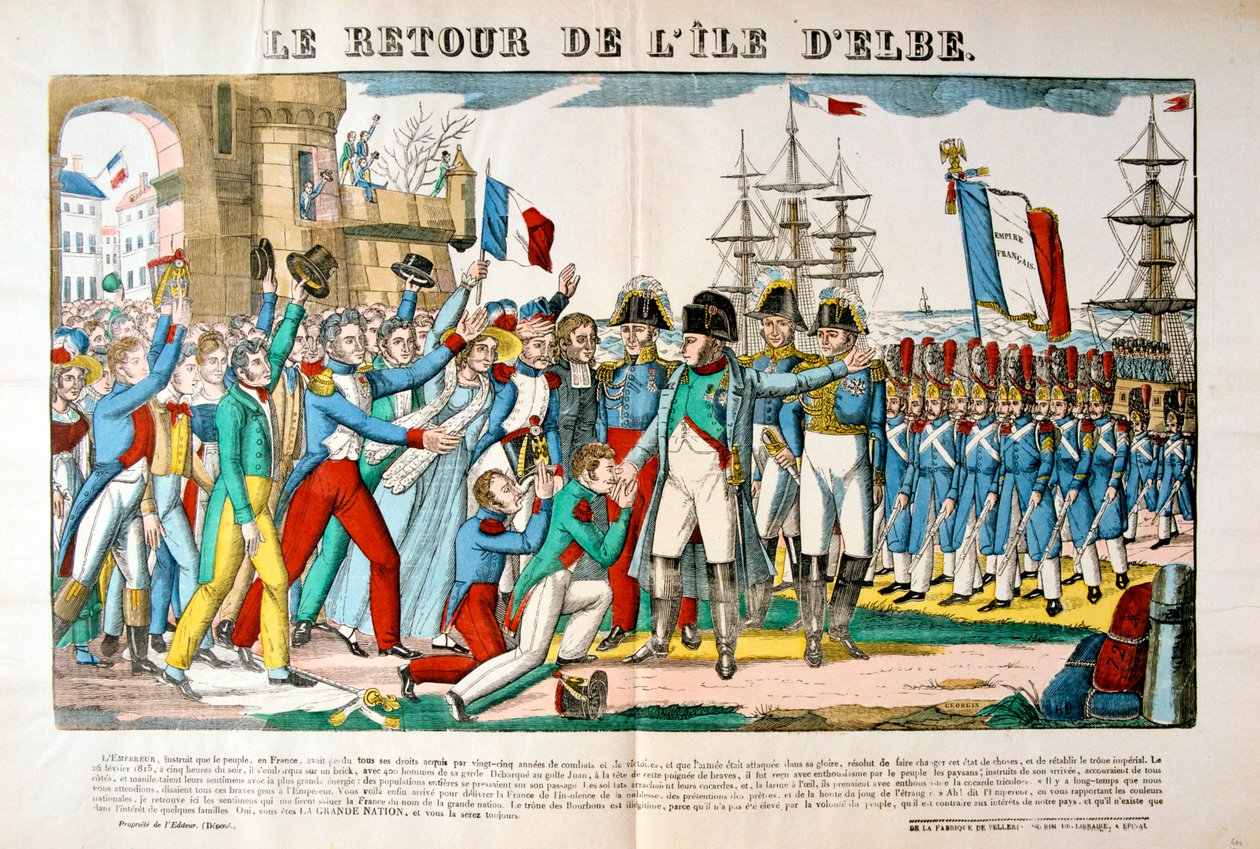 Napóleon visszatérése Elba szigetéről, 1815. február 26., 1835. alkotó: Francois Georgin