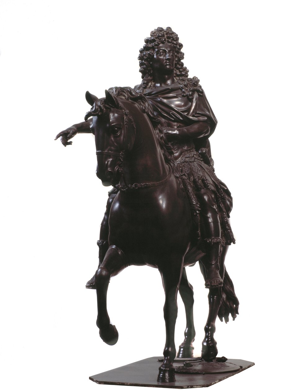 XIV. Lajos francia király lovas portréja (bronz szobor alkotó: Francois Girardon