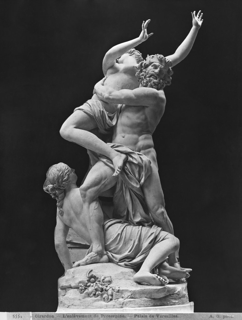 Plútó megerőszakolta Proserpinát, miközben egyik társa visszatartja, 1699 (márványból öntött gipsz) (lásd még: 346173) alkotó: Francois Girardon