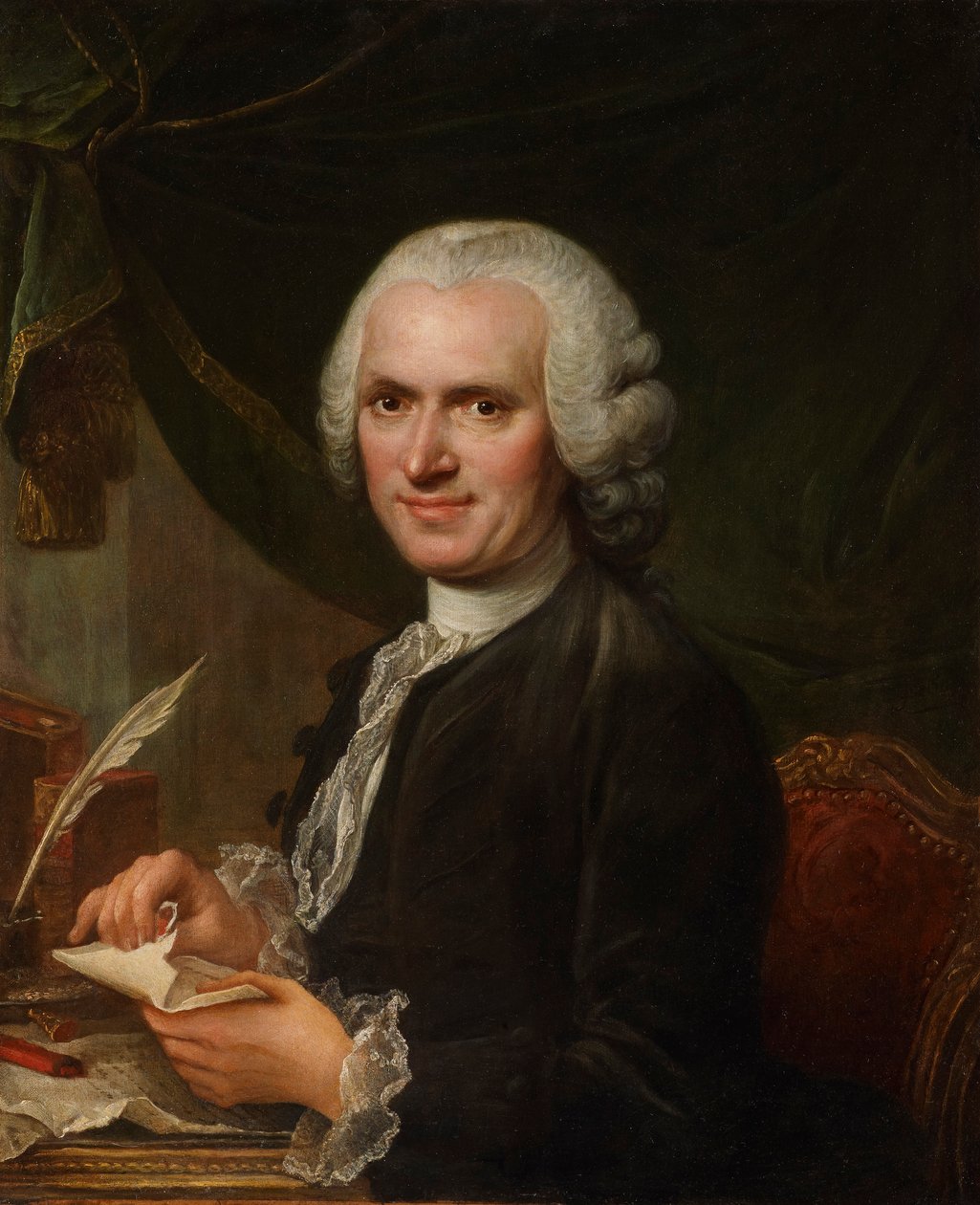 Jean-Jacques Rousseau (1712-1778) portréja (olaj, vászon) alkotó: Francois Guérin