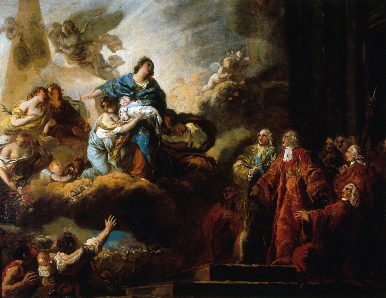 A Dauphin születése 1781. augusztus 22-én alkotó: Francois Guillaume Menageot