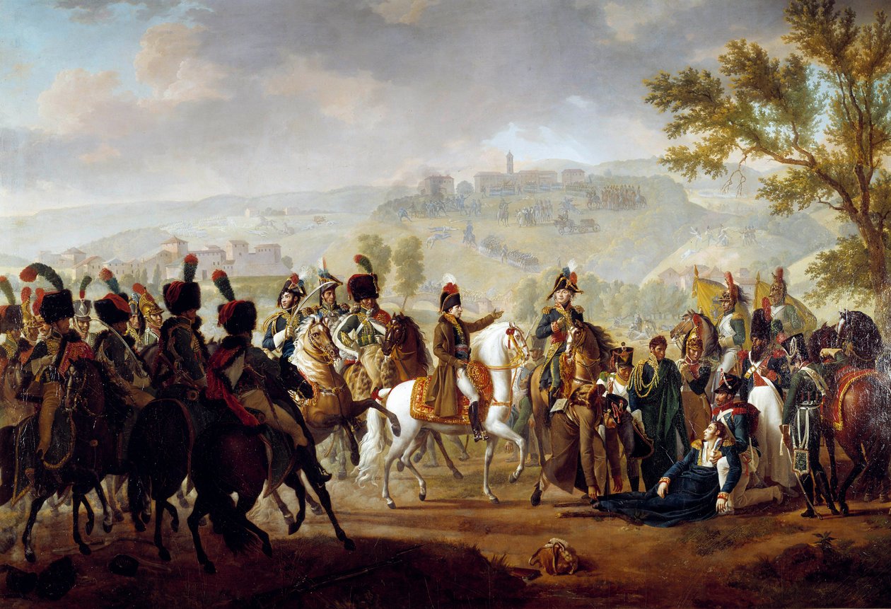 Causse tábornok halála a degói csatában Bonaparte jelenlétében április 16-án alkotó: Francois Henri Mulard