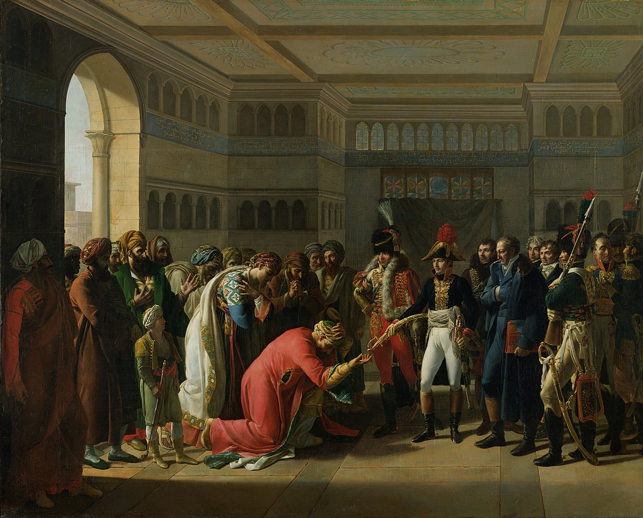 Bonaparte tábornok kardot adott Alexandria katonai főnökének, 1798. július, 1808 alkotó: Francois Henri Mulard