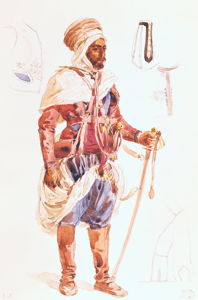 Spahi a kardjával, 1854 körül alkotó: Francois Hippolyte Lalaisse