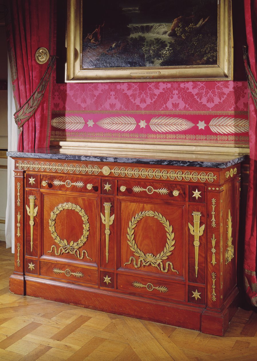 First Empire Style komód, 1804-15 (akác, márvány és aranyozott bronz) alkotó: Francois Honore Georges Jacob Desmalter