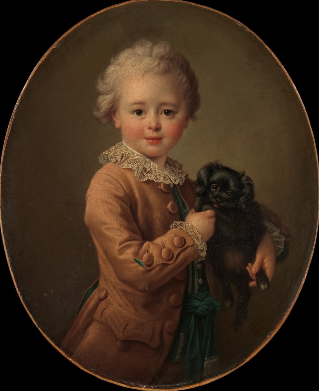 Fiú fekete spániellel. alkotó: Francois Hubert Drouais