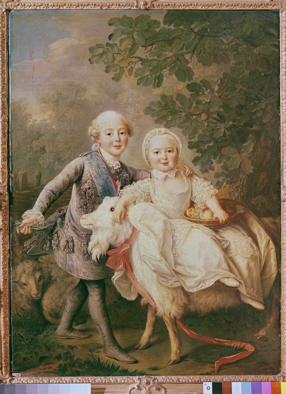 Franciaország Károly (1757-1836) Artois grófja és nővére, Clothide (1759-1802) 1763-64 alkotó: Francois Hubert Drouais