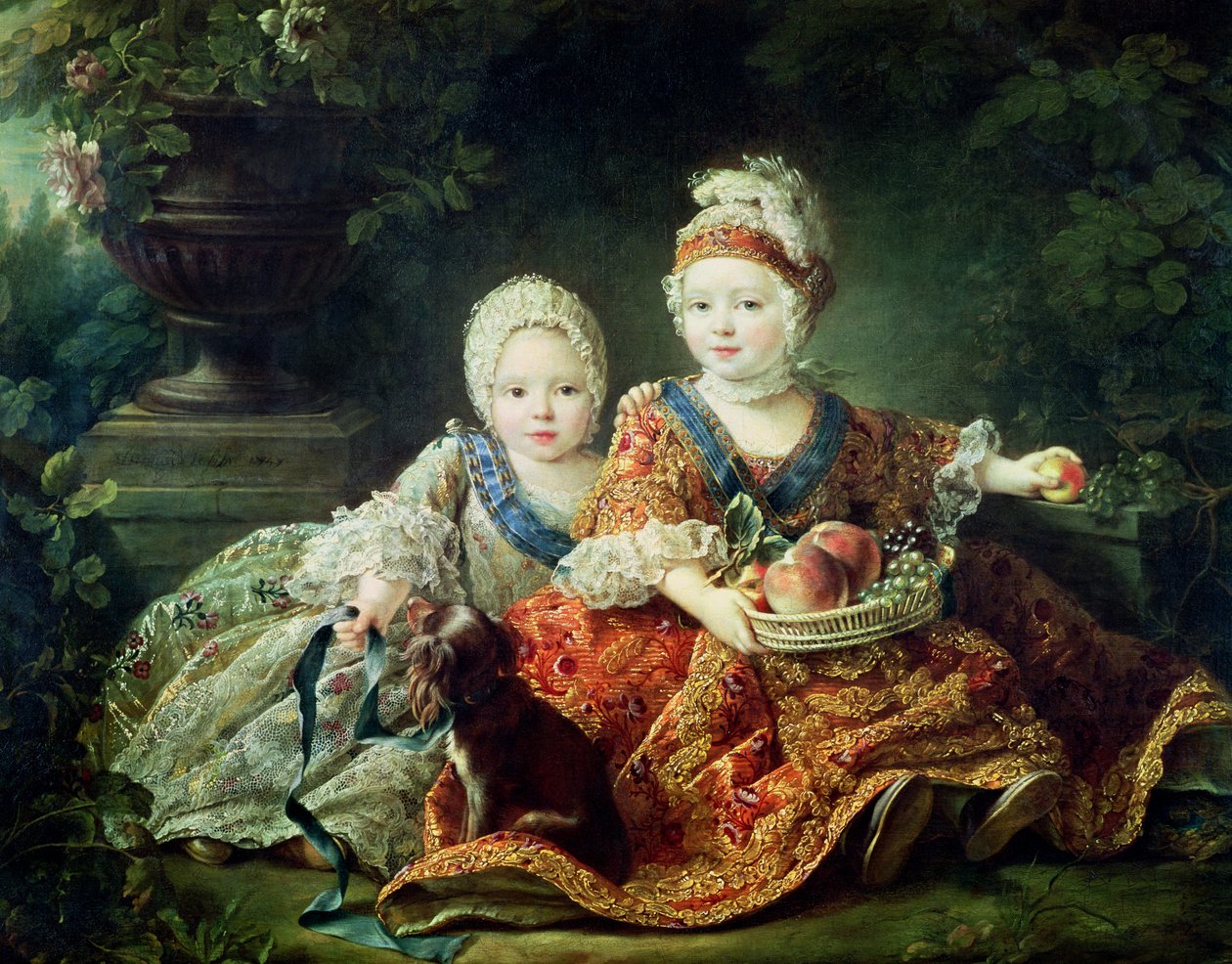 Louis de France (1754-93) duc de Berry és Louis de France (1755-1824) Provence grófja, XVI. Lajos és XVIII. Lajos francia leendő királyok, 1757 alkotó: Francois Hubert Drouais
