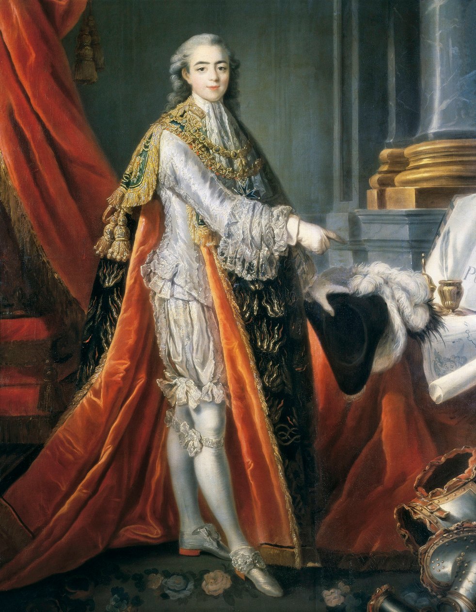 Bourbon X. Károly portréja (olaj, vászon) alkotó: Francois Hubert Drouais
