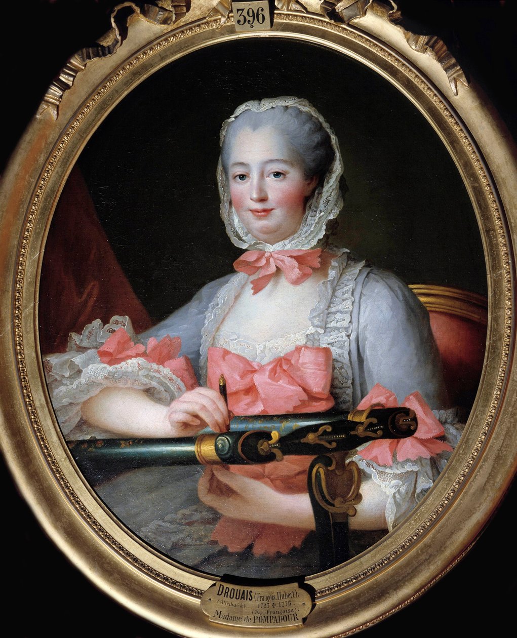 Jeanne Antoinette Poisson, Pompadour márkiné (Madame de Pompadour néven ismert) portréja alkotó: Francois Hubert Drouais