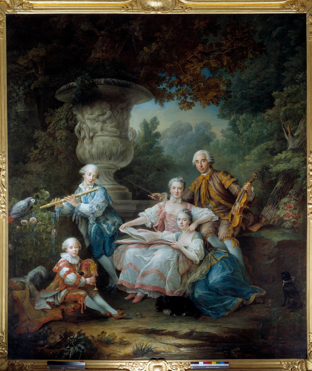 Louis Francois du Bouchet családja, Sourches marquis és Grand Prevot Franciaország Francois Hubert Drouais festménye (1727-1775) 1756 V. 3,24 x 2,84 m alkotó: Francois Hubert Drouais
