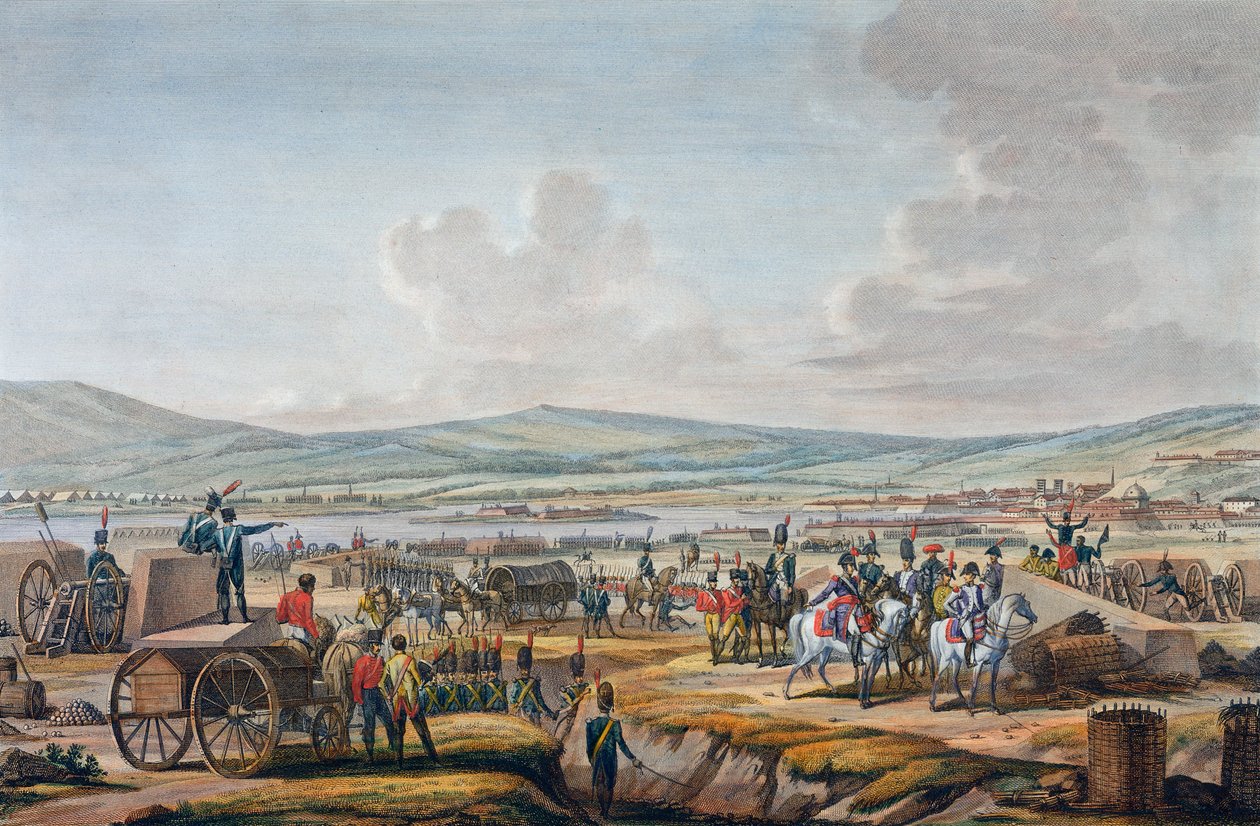Napóleon meglátogatja a danzigi ostrommunkákat Lefebvre marsall vezetésével, 1807. május 9. alkotó: Francois Jacques Dequevauviller