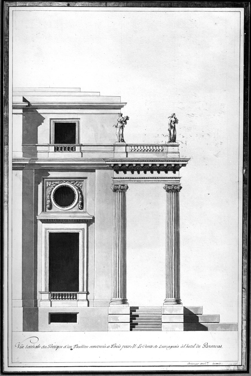 A Hotel de Brancas fürdőházának terve, 1760 körül (rajz) alkotó: Francois Joseph Belanger