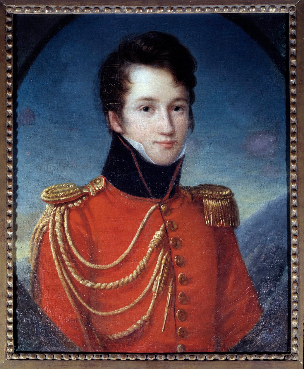 Alfred de Vigny (1797-1863) író és drámaíró portréja egyenruhában a király házának csendőreként Francois Joseph Kinson (1771-1839) festménye 19. század V. 0,59x0,48 m. Párizs, Musee Carnavalet alkotó: Francois Josephe Kinson