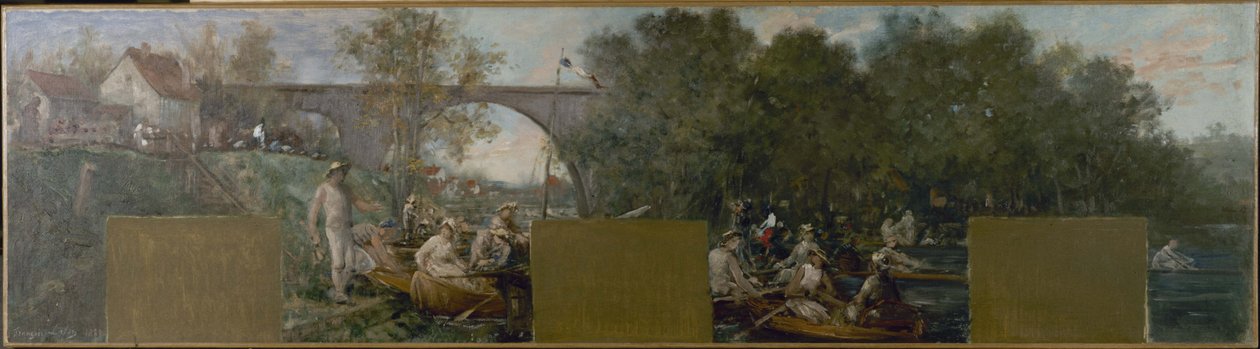 A Nogent-sur-Marne-i városháza vázlata: Hajósok a Marne-on alkotó: Francois Lafon