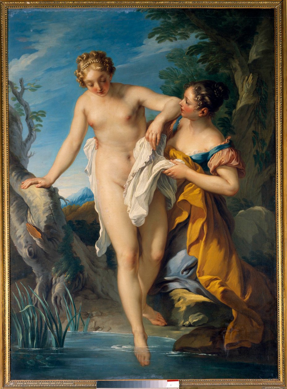 Egy fürdőző és következő festménye: Francois Le Moyne (1688-1737). 18. század. Homályos. 1,63 x 1,17 m Tours, Musee des Beaux Arts alkotó: François Lemoyne