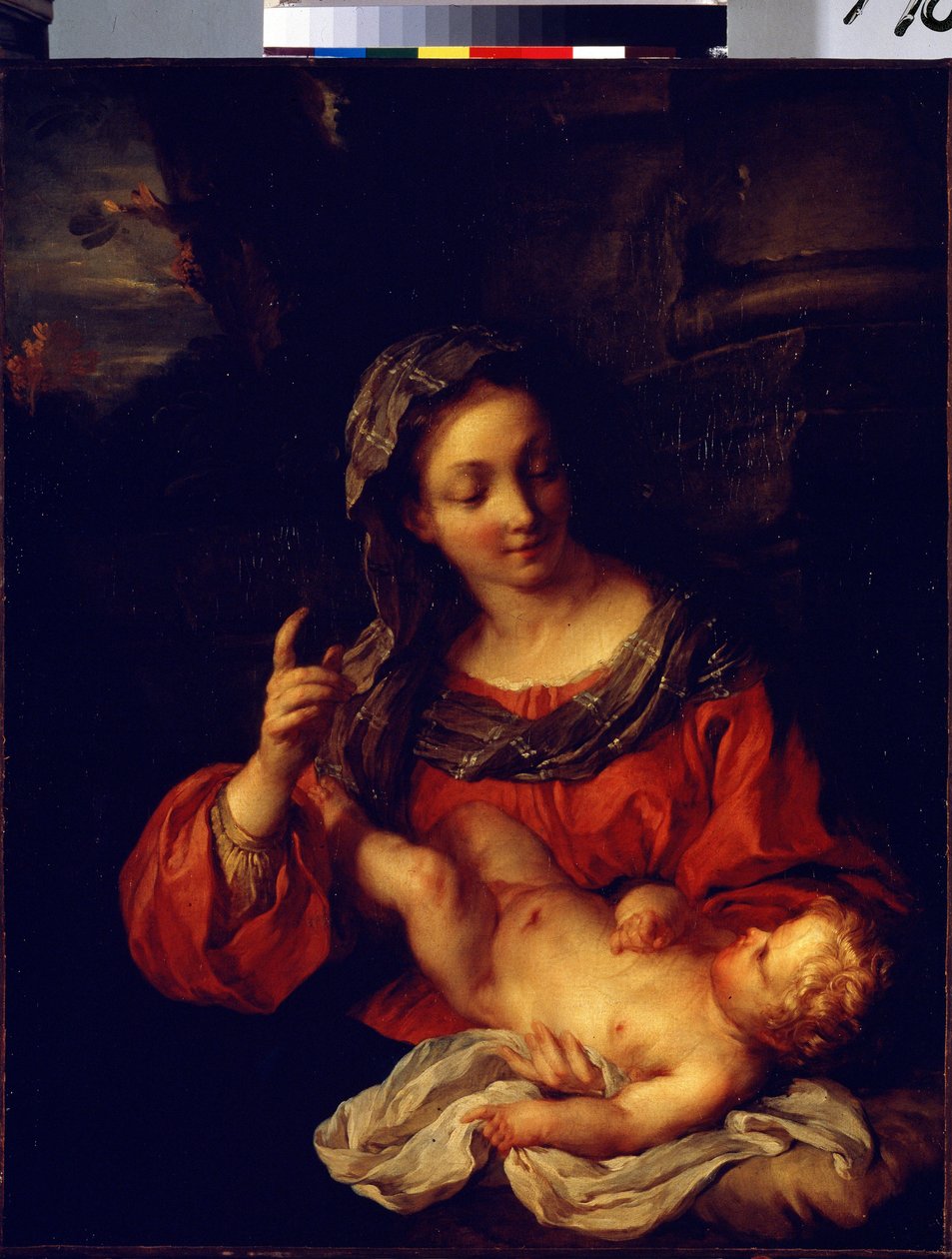 "A Szűz és a Gyermek" (Szűz és gyermek) Francois Le Moyne (1688-1737) festménye 1730 Szentpétervári Ermitázs Múzeum alkotó: François Lemoyne