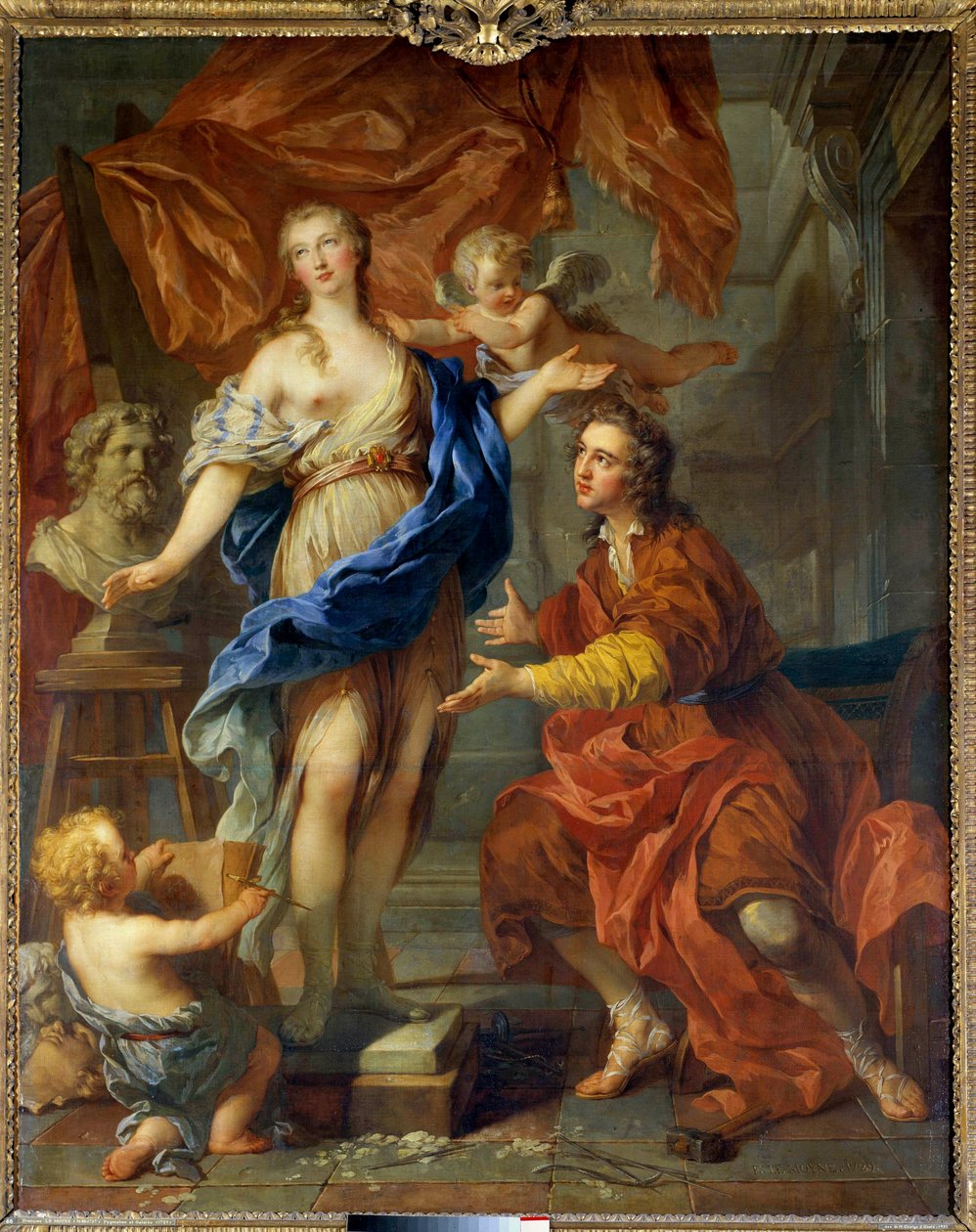 Pygmalion látja animált szobrát, Francois Le Moyne festményét (1688-1737). 1729. Dim 2,12 x 1,68 m Tours, Musee des Beaux Arts alkotó: François Lemoyne