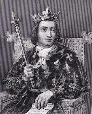 V. Károly, a "bölcs" (1337-80) francia király, Blanchard metszete (metszet) alkotó: Francois Louis (after) Dejuinne