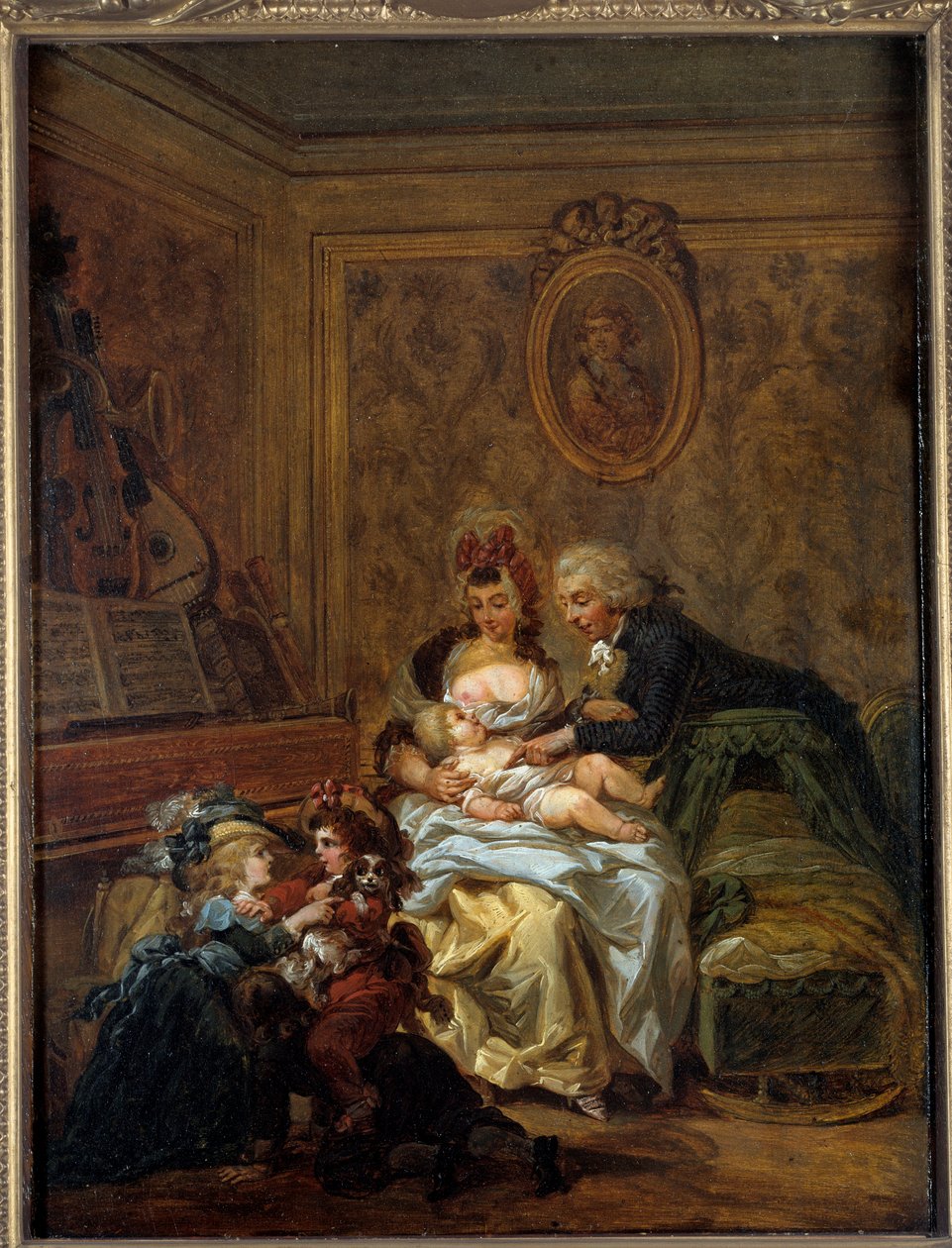 Boldog család. Francois Louis Joseph Watteau festménye szerint Watteau de Lille (1758-1823) alkotó: Francois Louis Joseph Watteau