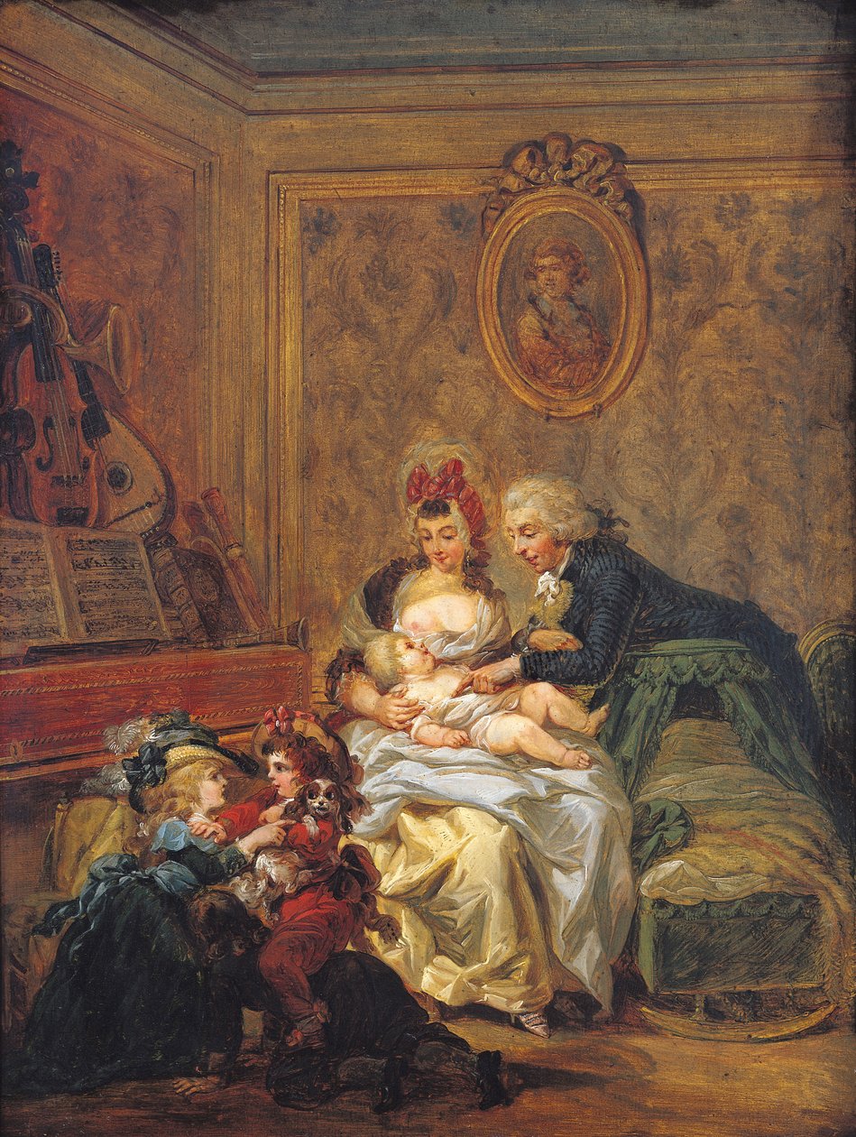 A házasság megelégedettségéről vagy a boldog családról alkotó: Francois Louis Joseph Watteau
