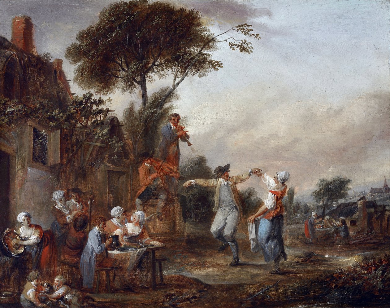 Falusi buli (festmény) alkotó: Francois Louis Joseph Watteau