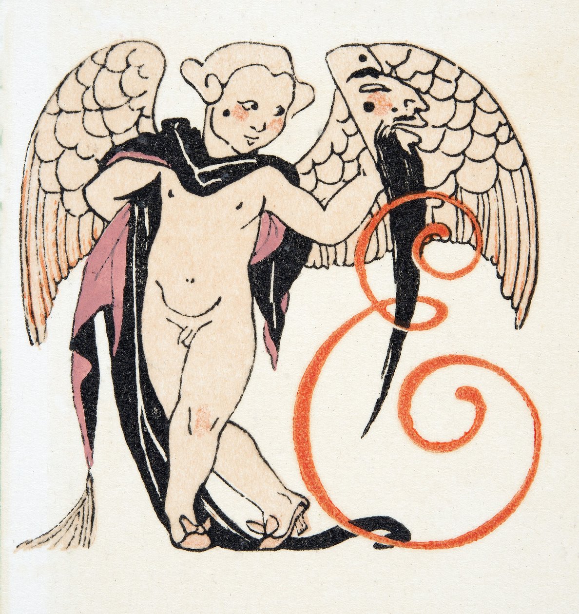 Ámor, kocsma. 1922 (sablonnyomat) alkotó: Francois Louis Schmied