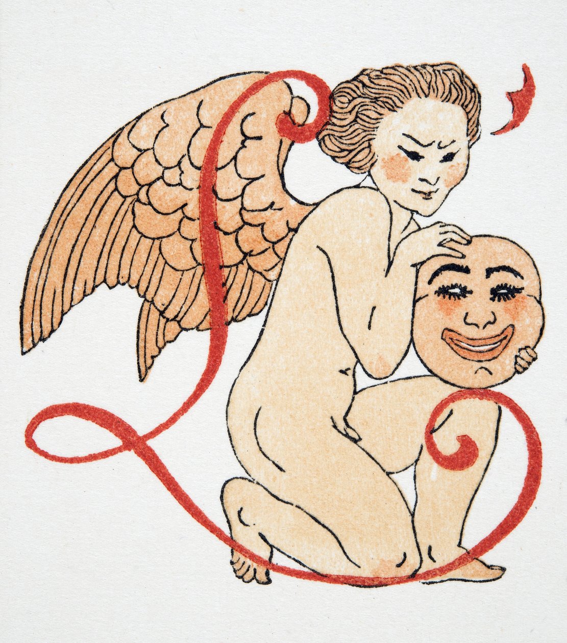 Ámor, kocsma. 1922 (sablonnyomat) alkotó: Francois Louis Schmied