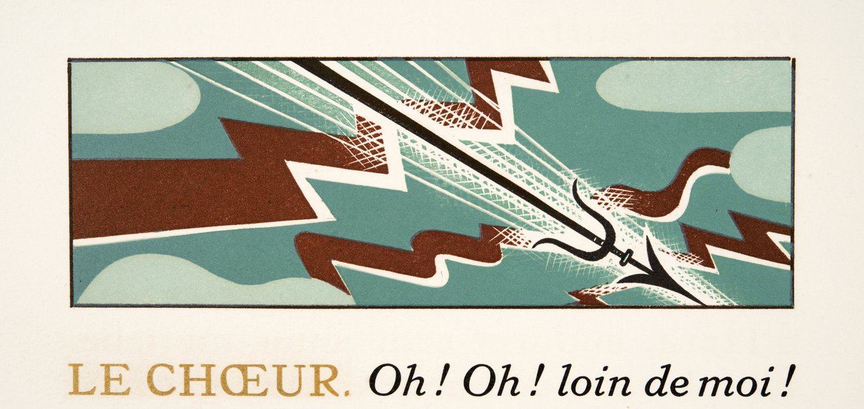 Grafikus illusztráció: Prometheus Enchained by Aischylus, pub. 1941 (sablonnyomat) alkotó: Francois Louis Schmied