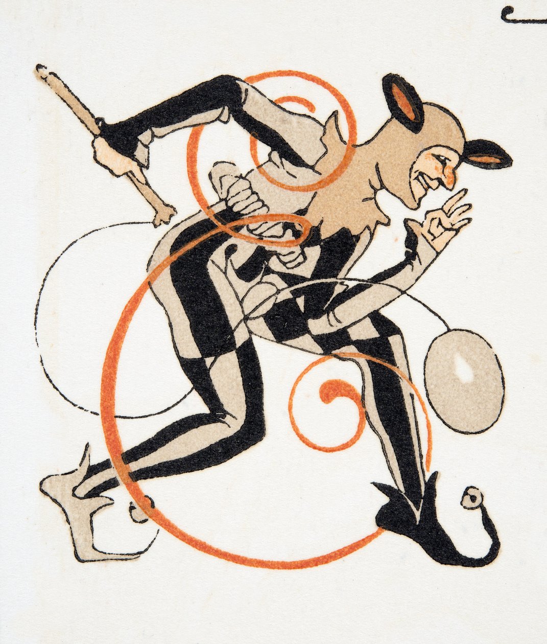 E betű a Personages de Comedie pub. 1922 (sablonnyomat) alkotó: Francois Louis Schmied
